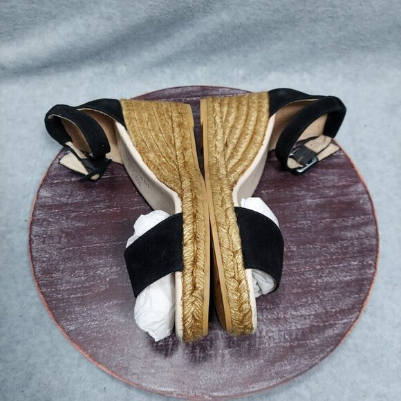 Eric Michael Womens Black Suede Espadrille Wedge Sandals Size 7 - Picture 12 of 13
